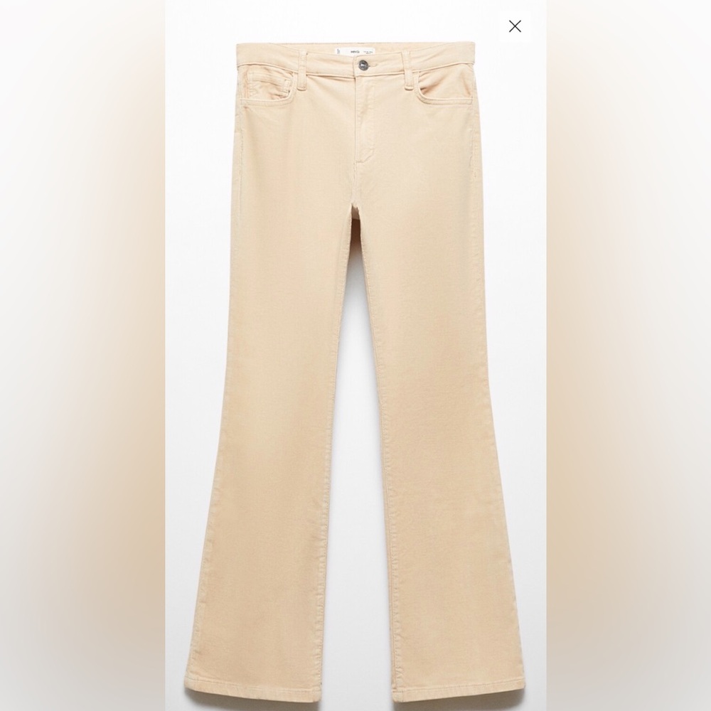Mango flared cropped corduroy jeans cream ecru Size 8 - Picture 2 of 9